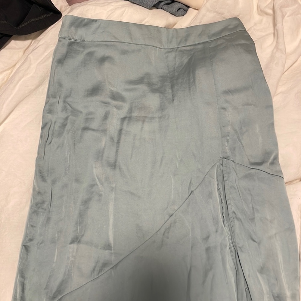 Free People Mint Slit Midi Skirt - Picture 3 of 5